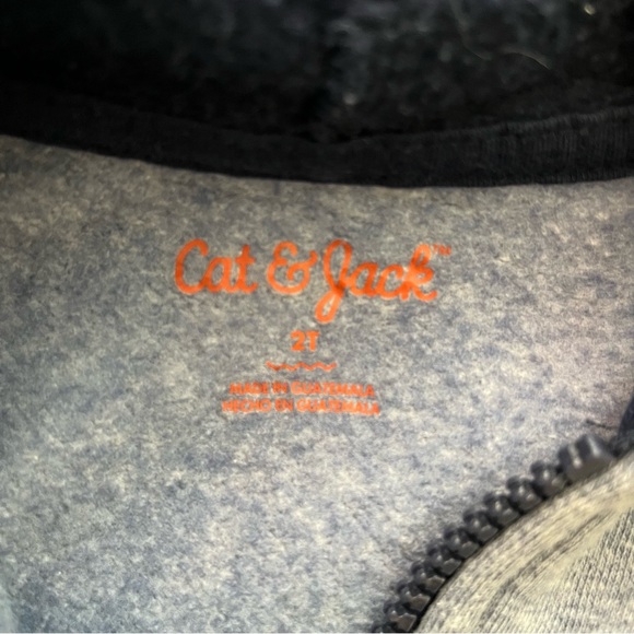 Navy Blue and Gray Zip Up Cat and Jack Hoodie Size 2t boys - Picture 2 of 2